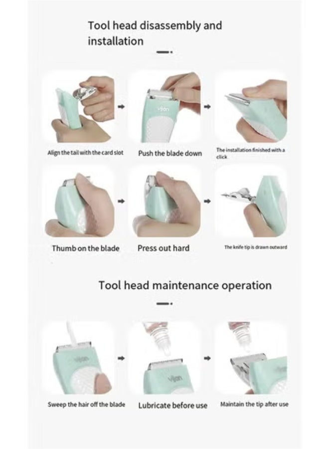 Yijan Waterproof Children’s Hair Clipper with Suction and USB - Image 5